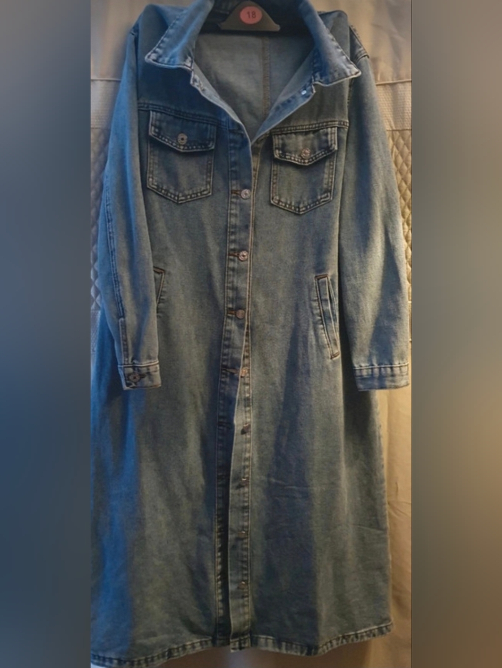 GAP Long Sleeve Denim Shirt Dress in Light Blue